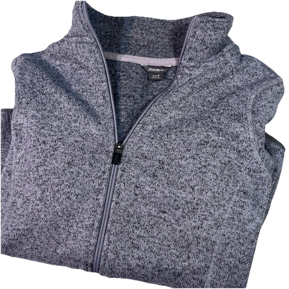 Eddie Bauer Women's Size Small Heather Gray Full Zip Sweater Jacket